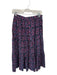 XiRENA Size M Navy & Purple Cotton Elastic Waist Flowers Front Pocket Maxi Skirt Navy & Purple / M