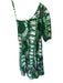 Oliphant Size S Green & Orange Cotton One Shoulder Pineapple Side Zip Maxi Dress Green & Orange / S