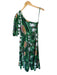 Oliphant Size S Green & Orange Cotton One Shoulder Pineapple Side Zip Maxi Dress Green & Orange / S