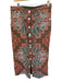 Cartolina Size M Green & Peach Cotton Embroidered Eyelet Button Down Maxi Skirt Green & Peach / M