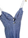 Saloni Size 6 White & Blue Cotton Blend Spaghetti Strap Abstract Cut Outs Dress White & Blue / 6