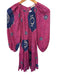 Ulla Johnson Size 4 Pink & Navy Cotton Long Balloon Sleeve Abstract Midi Dress Pink & Navy / 4