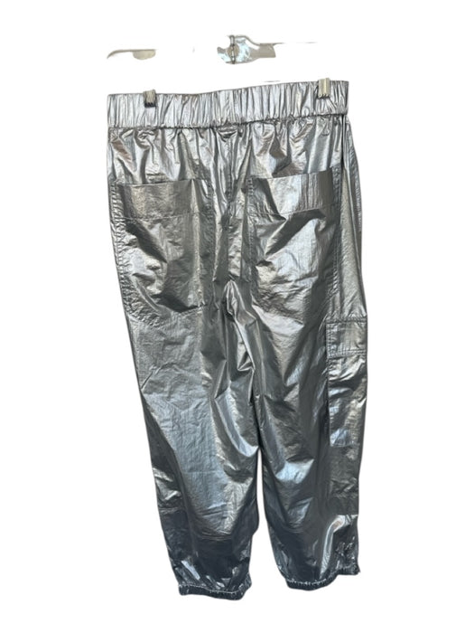 Tibi Size S Silver Polyamid High Waist Cargo Pockets Elastic Waist Pants Silver / S
