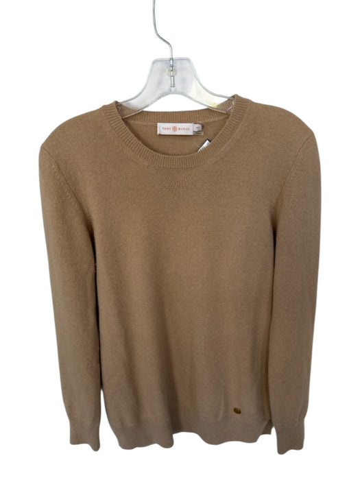 Tory Burch Size S Camel Cashmere Long Sleeve Crew Neck Knit Sweater Camel / S