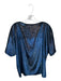 Tibi Size S Navy Velvet Short Sleeve Metallic Top Navy / S