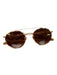 Krewe Orange & Multi Acetate round Gold Hardware Sunglasses Orange & Multi