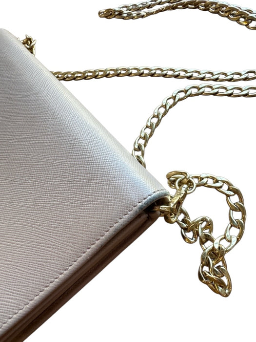 Prada Blush Leather Saffiano Logo Front Flap Chain Strap Bag Blush / S