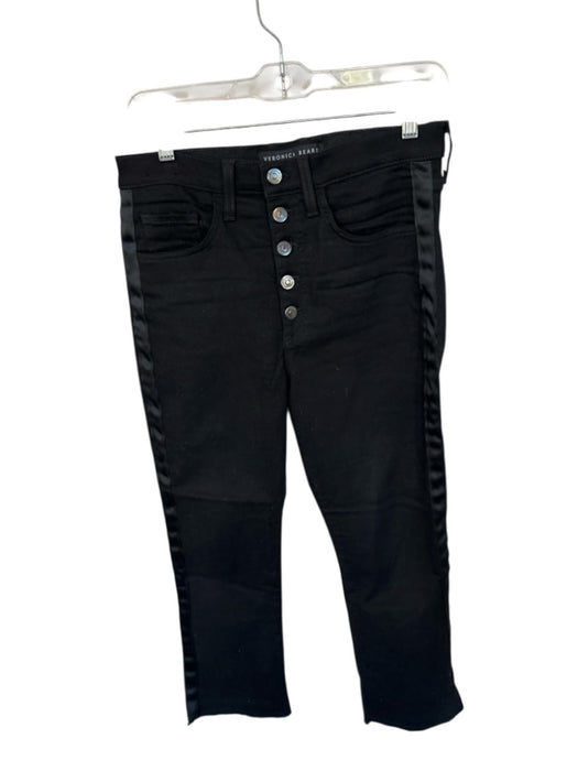 Veronica Beard Size 29 Black Cotton Blend High Waist Button Fly Flare Jeans Black / 29