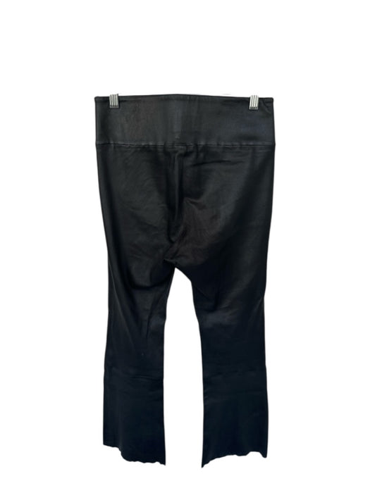 SPRWMN Size M Black Leather Waist Band High Waist Cropped Flare Pants Black / M