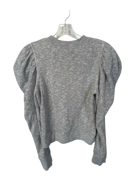 Ulla Johnson Size M Light Gray Cotton Shoulder Detail Heathered Sweater Light Gray / M