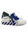 Off White Shoe Size 39 White & Blue Canvas Almond Toe Lace Up Logo Sneaker Shoes White & Blue / 39