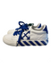Off White Shoe Size 39 White & Blue Canvas Almond Toe Lace Up Logo Sneaker Shoes White & Blue / 39