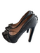 Miu Miu Shoe Size 37 Gray Leather & Fabric Denim Open Toe Platform Shoes Gray / 37