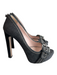 Miu Miu Shoe Size 37 Gray Leather & Fabric Denim Open Toe Platform Shoes Gray / 37