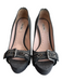 Miu Miu Shoe Size 37 Gray Leather & Fabric Denim Open Toe Platform Shoes Gray / 37