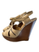 Chloe Shoe Size 38 Brown Leather Open Toe & Heel Wedge Strappy Shoes Brown / 38