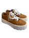 Prada Shoe Size Est 39 Brown Nylon Lace Up Round Toe Platform Sneaker Shoes Brown / Est 39