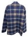 Hartford Size M Navy, Brown, White Wool Blend Button Up Plaid Collar Jacket Navy, Brown, White / M