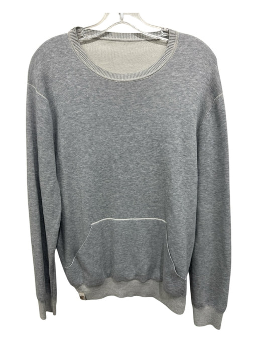 H953 Size Est S Light Gray Crew Neck Front Pocket Long Sleeve Sweater Light Gray / Est S