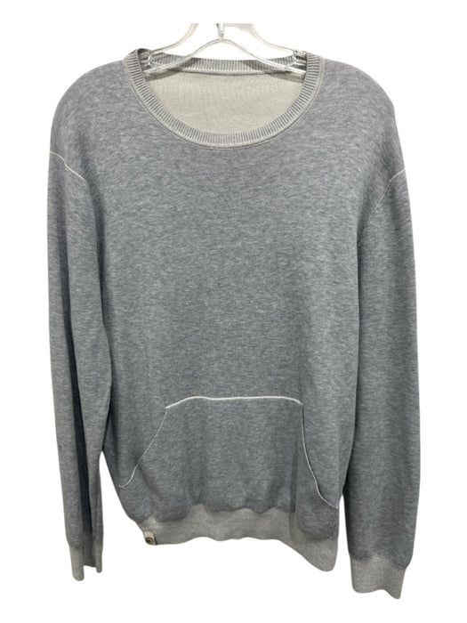 H953 Size Est S Light Gray Crew Neck Front Pocket Long Sleeve Sweater Light Gray / Est S