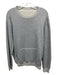H953 Size Est S Light Gray Crew Neck Front Pocket Long Sleeve Sweater Light Gray / Est S