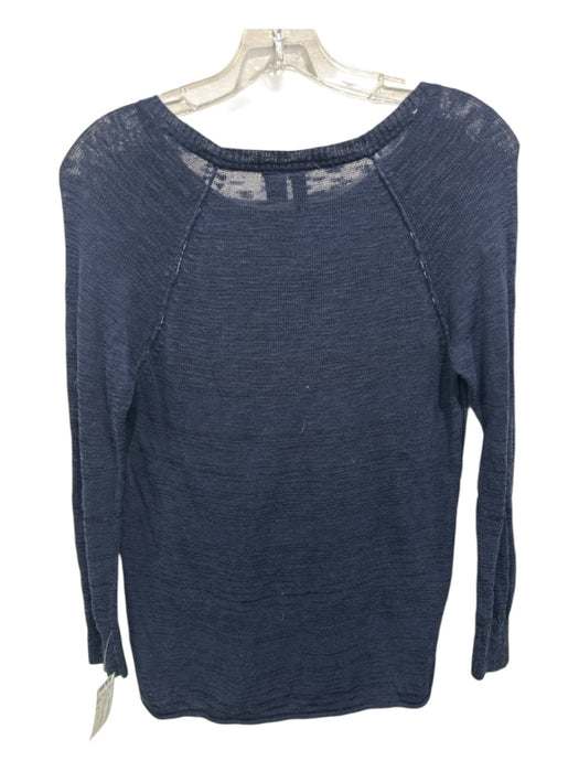 Cynthia Rowley Size S Navy Blue & White Cotton Blend Crew Neck Sweater Navy Blue & White / S