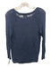 Cynthia Rowley Size S Navy Blue & White Cotton Blend Crew Neck Sweater Navy Blue & White / S