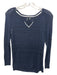 Cynthia Rowley Size S Navy Blue & White Cotton Blend Crew Neck Sweater Navy Blue & White / S