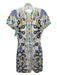 Peter Pilotto Size 6 White, Gray, Multi Viscose Blend Short Sleeve Dress White, Gray, Multi / 6