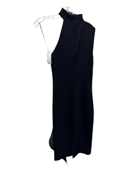 Cushnie et Ochs Size 2 Black Polyester Back Zip Ruffle Detail high neck Dress Black / 2