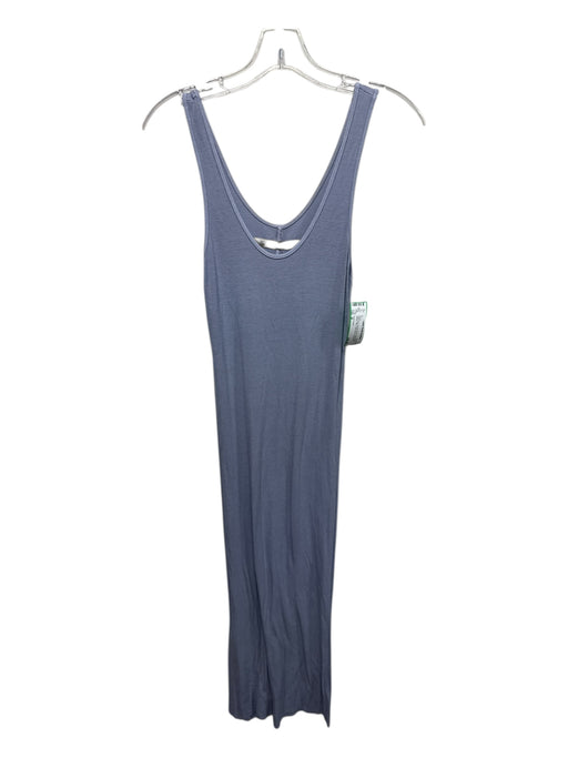 Enya Costa Size M Slate Gray Viscose Blend Sleeveless Ribbed Midi Dress Slate Gray / M