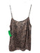 Equipment Size S Brown & Black Polyester Sleeveless Cheetah V Neck Tank Top Brown & Black / S