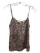 Equipment Size S Brown & Black Polyester Sleeveless Cheetah V Neck Tank Top Brown & Black / S