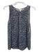 Joie Size XS Navy Blue & White Silk V Neck Speckled Half Button Sleeveless Top Navy Blue & White / XS