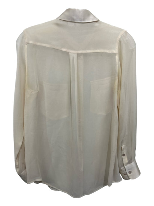 Equipment Size XS Cream White Collar Sheer Long Sleeve Button up Top Cream White / XS