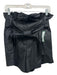 Lamarque Size S Black Leather Paperbag Waist Matte High Rise Sash Inc Shorts Black / S