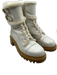 See By Chloe Shoe Size 39 Cream Leather Upper Shearling Trim Buckle Detail Boots Cream / 39