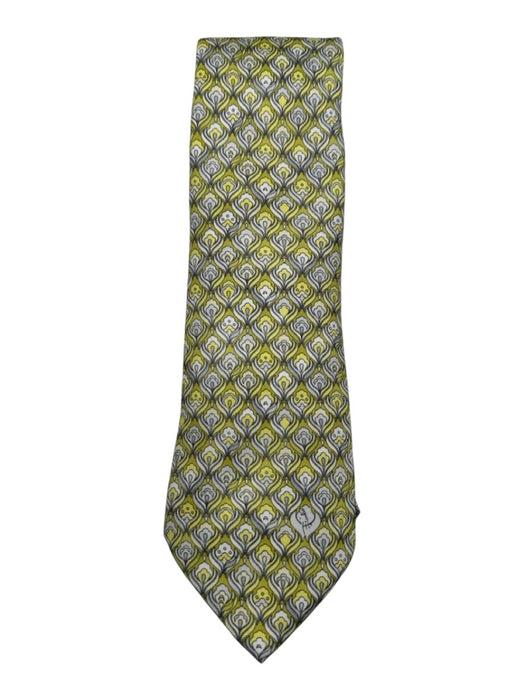 Emilio Pucci Green & White Silk All Over Print Men's Tie Green & White