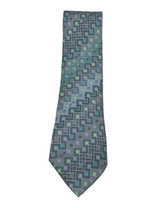 Emilio Pucci Blue & Multi Silk All Over Print Men's Tie Blue & Multi