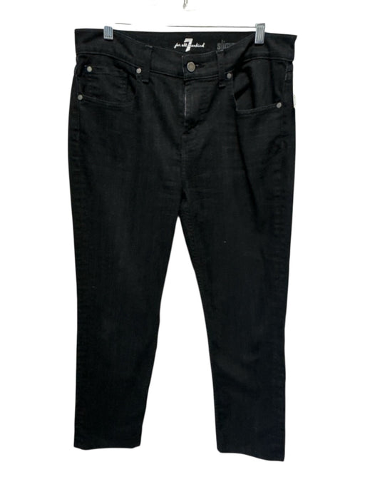 7 For All Mankind Size 34 Black Cotton Blend Solid Jean Men's Pants Black / 34