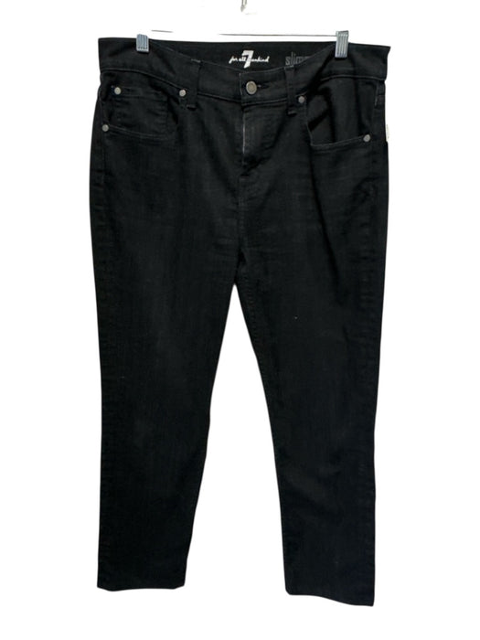 7 For All Mankind Size 34 Black Cotton Blend Solid Jean Men's Pants Black / 34
