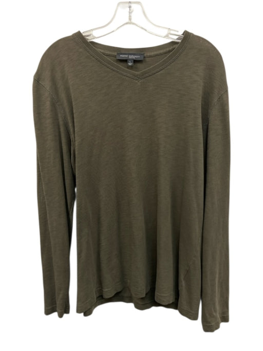 Robert Barakett Size L Olive Green Cotton Solid Men's Long Sleeve Shirt Olive Green / L