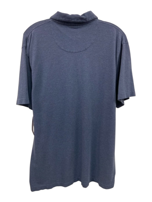 Sharp Lad Size L Blue Cotton Blend Solid Polo Men's Short Sleeve Blue / L