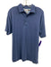 Sharp Lad Size L Blue Cotton Blend Solid Polo Men's Short Sleeve Blue / L