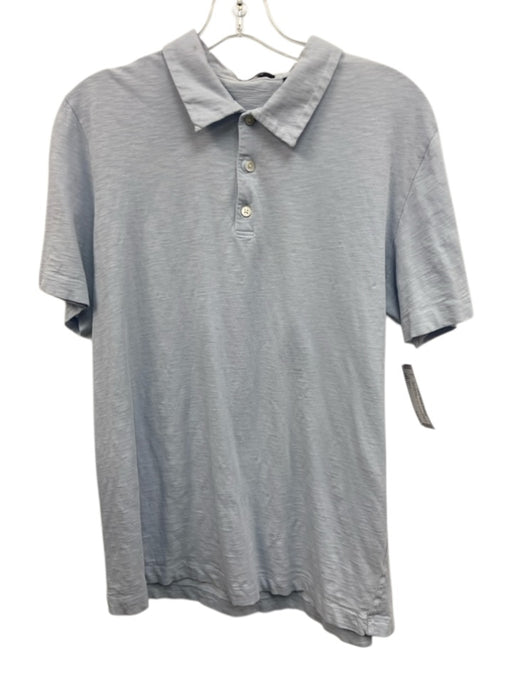 Theory Size L Light blue Cotton Polo Men's Short Sleeve Light blue / L