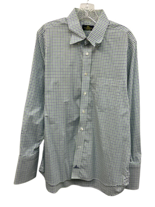Holland & Sherry Size Est L White & Multi Plaid Button Down Long Sleeve Shirt White & Multi / Est L