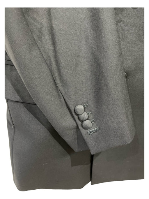 Polo Black Wool Tuxedo Peak Lapel Double Breasted Men's Suit 44