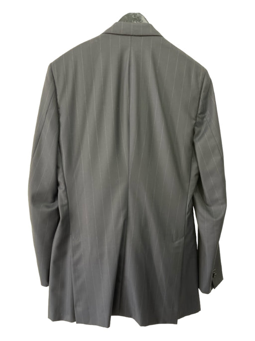Edgar Pomeroy Navy Stripe Solid 2 Button Men's Suit Est 42