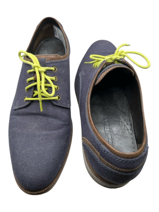 Cole Haan Shoe Size 9.5 Blue & Green Knit Lace Up Brown Interior Wood Heel Shoes Blue & Green / 9.5