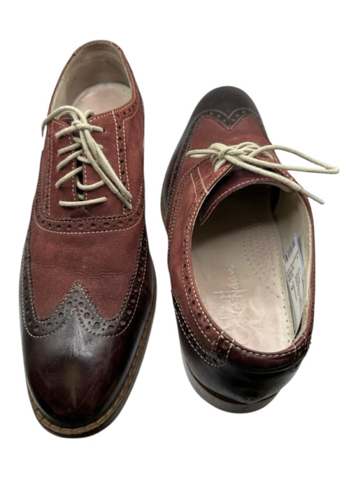 Cole Haan Shoe Size 9 Burgandy Leather Lace Up Wingtip Wood Heel Men's Shoes Burgandy / 9